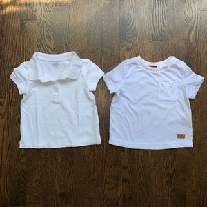 2 white shirts Sz 18 month